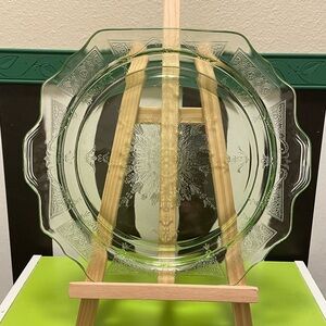 Vintage Uranium Glass Octagonal Serving Dish